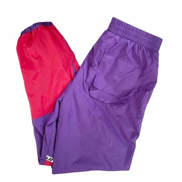 LF the Brand Windpant Joggers Purple Red Zip 80s - Picture 1 of 8